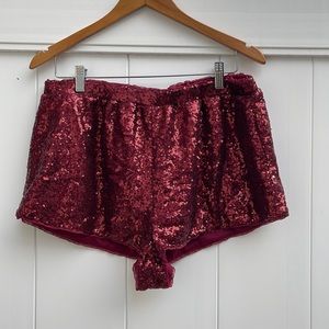 New Women’s Red Sequin Shorts